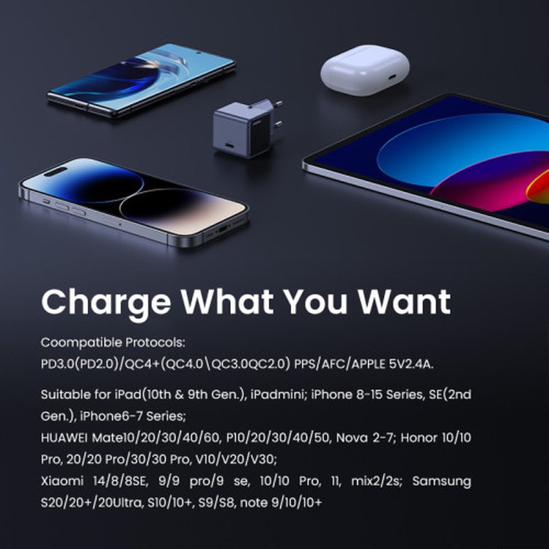 Ugreen Nexode S 30W USB-C GaN Fast Charger EU gray Teléfono móvil, Batería portátil, Teléfono Gris Corriente alterna Interior Ugreen Nexode S 30W USB-C GaN Fast Charger EU gray Teléfono móvil, Batería portátil, Teléfono Gris Corriente alterna Interior - Imagen 13