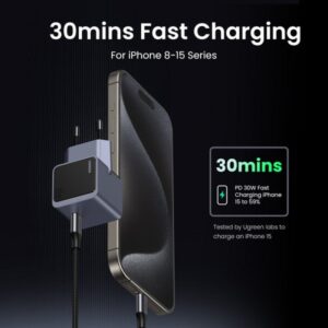 Alternative view of Ugreen Nexode S 30W USB-C GaN Fast Charger EU gray Teléfono móvil, Batería portátil, Teléfono Gris Corriente alterna Interior