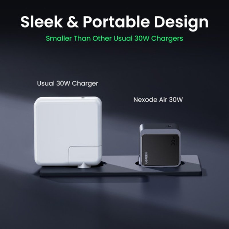 Ugreen Nexode S 30W USB-C GaN Fast Charger EU gray Teléfono móvil, Batería portátil, Teléfono Gris Corriente alterna Interior Ugreen Nexode S 30W USB-C GaN Fast Charger EU gray Teléfono móvil, Batería portátil, Teléfono Gris Corriente alterna Interior - Imagen 4