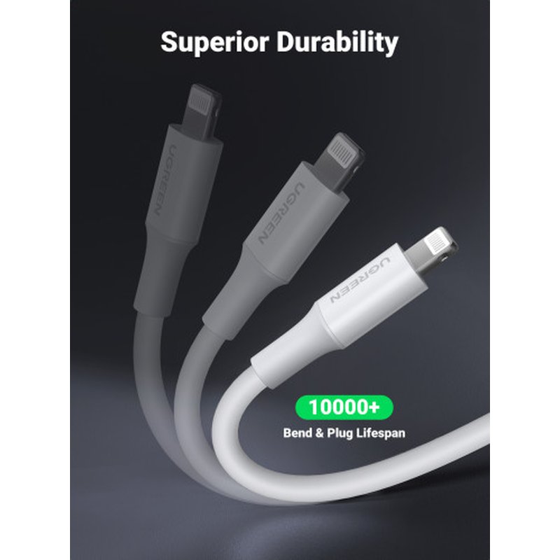 Ugreen cable USB 2.0 A lightning 2m, 5V/2.4A iPhone 7 / 7plus / 6S/ 6 / 6 Plus, iPhone 5s/5c/5, iPad Mini/Mini 2, iPad 1 m Blanco Ugreen cable USB 2.0 A lightning 2m, 5V/2.4A iPhone 7 / 7plus / 6S/ 6 / 6 Plus, iPhone 5s/5c/5, iPad Mini/Mini 2, iPad 1 m Blanco - Imagen 8