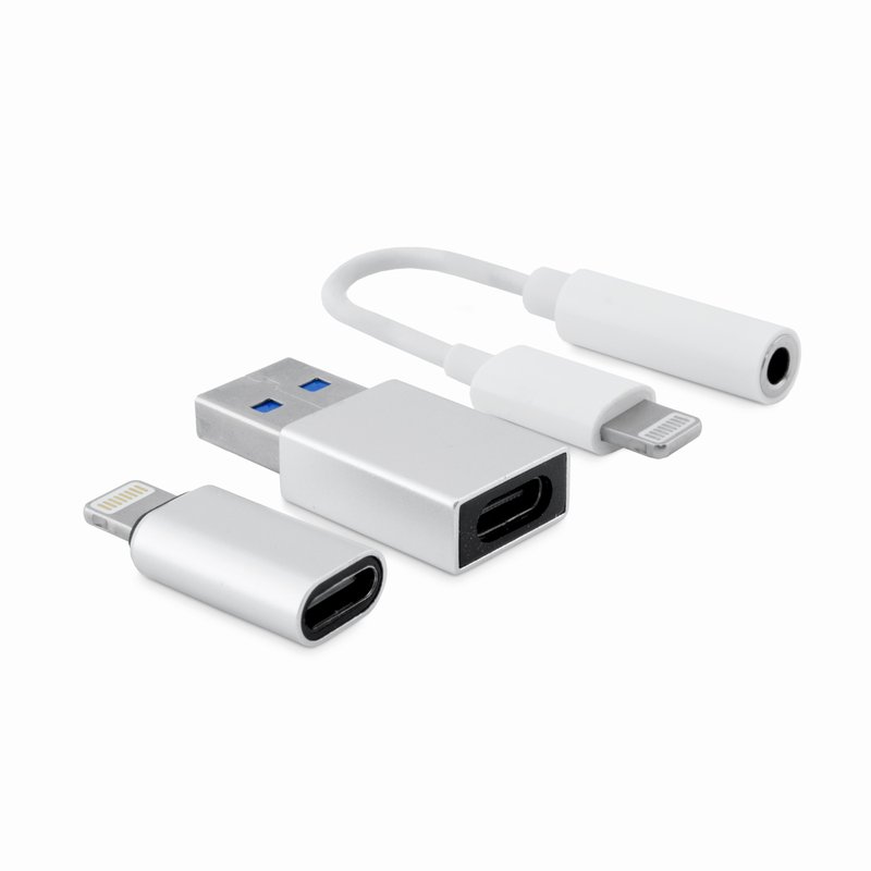 ADAPTADOR COOLBOX USB-C HEMBRA / USB MACHO, USB-C HEMBRA / LIGHTNING, LIGHTNING / JACK