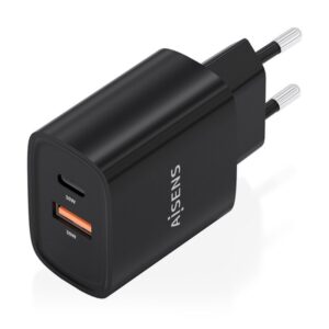 AISENS Cargador GaN 30W, 1xUSB-C PD3.0 QC4.0, 1xUSB-A QC3.0, Negro AISENS Cargador GaN 30W, 1xUSB-C PD3.0 QC4.0, 1xUSB-A QC3.0, Negro