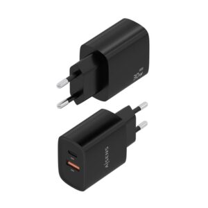 AISENS Cargador GaN 30W, 1xUSB-C PD3.0 QC4.0, 1xUSB-A QC3.0, Negro AISENS Cargador GaN 30W, 1xUSB-C PD3.0 QC4.0, 1xUSB-A QC3.0, Negro