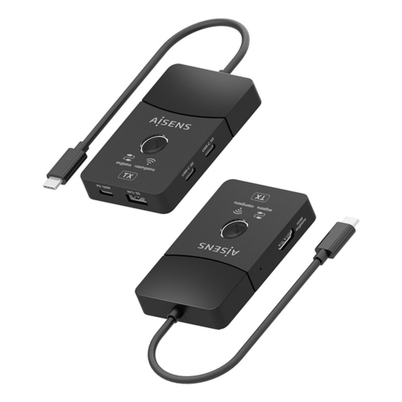 AISENS Docking USB-C a HDMI 1080P@60Hz (Inalámbrico) 30M, 1xHDMI 4K60HZ (Cable) 2xUSB-C 1xUSB-A 1xUSB-C PD 100W, Negro - Imagen 3