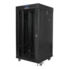 ARMARIO RACK LANBERG 22U 600X600 FLAT PACK PUERTA CRISTAL CON LCD NEGRO