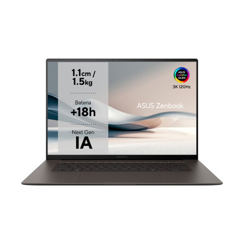 ASUS Zenbook S 16 OLED UM5606WA-RK320W - Ordenador Portátil 16" WQXGA+ 120Hz (AMD Ryzen AI 9 365, 32GB RAM, 1TB SSD, Radeon 890M, Windows 11 Home) Gris Zumaia - Teclado QWERTY español - Imagen 2