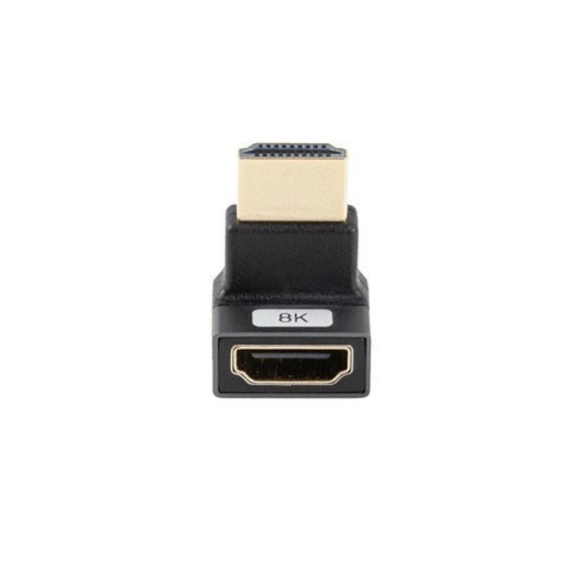 ADAPTADOR 8K LANBERG HDMI(M) A HDMI(H) ANGULO ARRIBA ALUMINIO PLATA