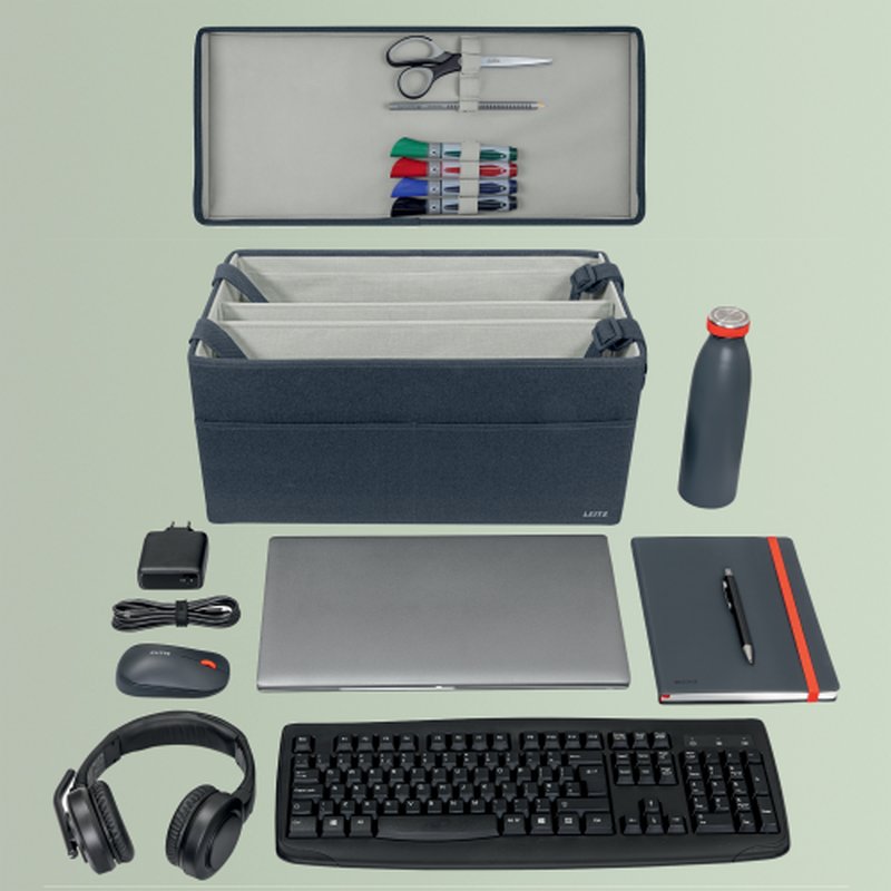 Leitz 67230089 caja de almacenaje Bolsa de almacenamiento Rectangular Cartón, Tela Gris - Imagen 2