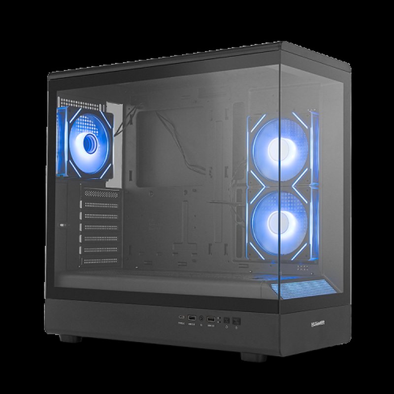 CAJA NOX SEMITORRE FRAMELESS HUMMER SIGNAL ARGB NEGRO USB TYPE C - Imagen 2