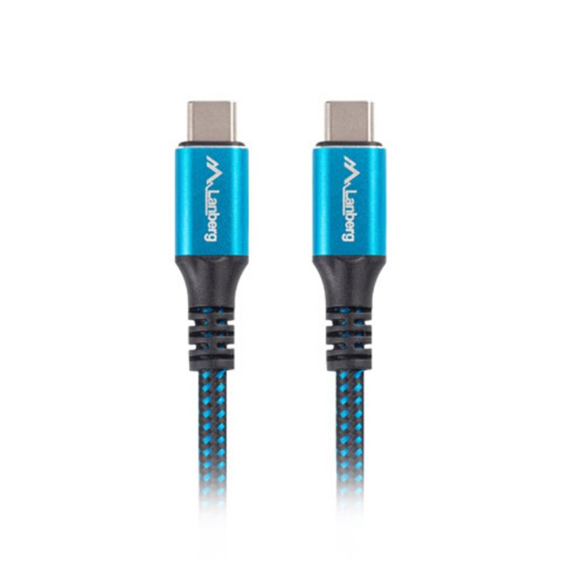 CABLE USB-C 4.0 LANBERG MACHO/MACHO 0.5M 100W 8K 30HZ NEGRO/AZUL CABLE USB-C 4.0 LANBERG MACHO/MACHO 0.5M 100W 8K 30HZ NEGRO/AZUL