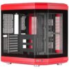 Mars Gaming MC-3T, Caja Gaming Custom ATX, Triple Ventana Cristal Templado Continuo, Soporte Refrigeración Líquida Completo, Cámara Dual Lateral, 3x Slots PCI Verticales, USB-C y USB 3.0, Rojo