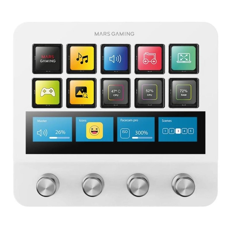 Mars Gaming MS-DPROW Blanco 10 botones Mars Gaming MS-DPROW Blanco 10 botones