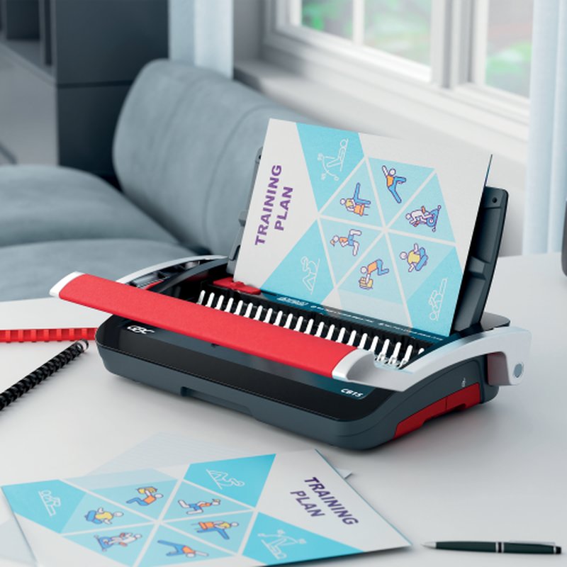 GBC CombBind CB15 Encuadernadora de canutillo 165 hojas Negro, Rojo - Imagen 2