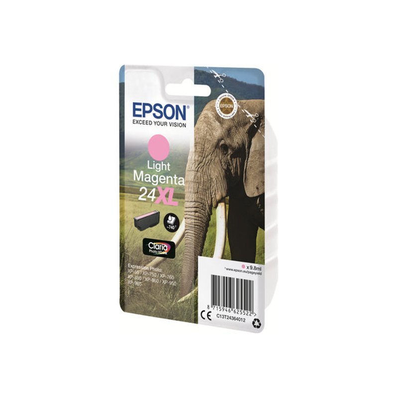 Epson Elephant Cartucho 24XL magenta claro (etiqueta RF) - Imagen 2