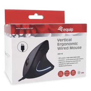 Equip 245118 ratón Universal mano derecha USB tipo A Óptico 3200 DPI