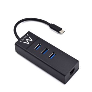 Ewent EW1141 base para portátil y replicador de puertos USB 3.2 Gen 1 (3.1 Gen 1) Type-C Negro