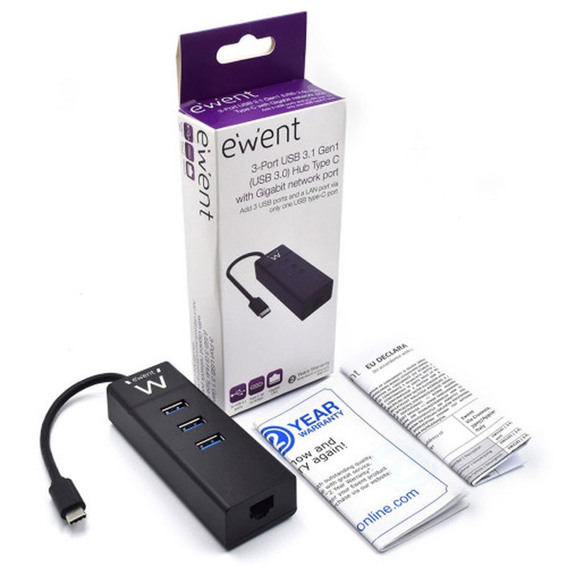 Ewent EW1141 base para portátil y replicador de puertos USB 3.2 Gen 1 (3.1 Gen 1) Type-C Negro - Imagen 6