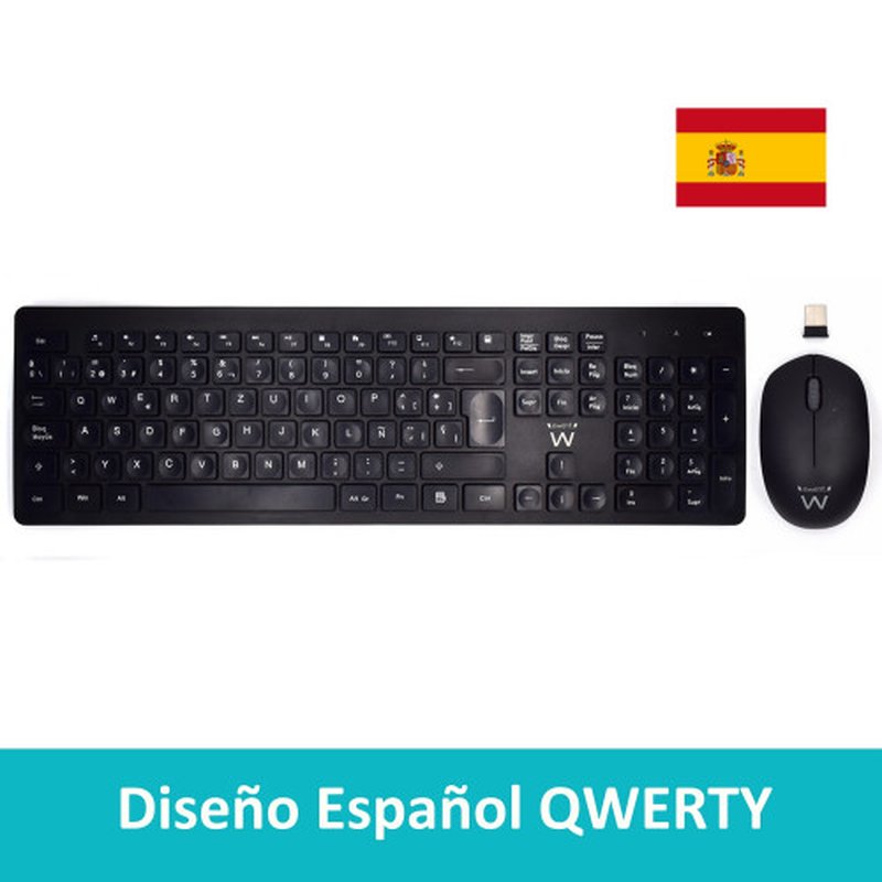 Ewent EW3256 teclado Ratón incluido RF inalámbrico QWERTY Español Negro Ewent EW3256 teclado Ratón incluido RF inalámbrico QWERTY Español Negro - Imagen 2