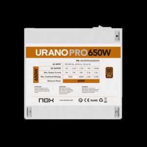 FUENTE ALIMENTACION ATX NOX URANO PRO 650W BRONZE BLANCO