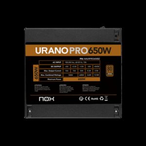 FUENTE ALIMENTACION ATX NOX URANO PRO 650W BRONZE FUENTE ALIMENTACION ATX NOX URANO PRO 650W BRONZE