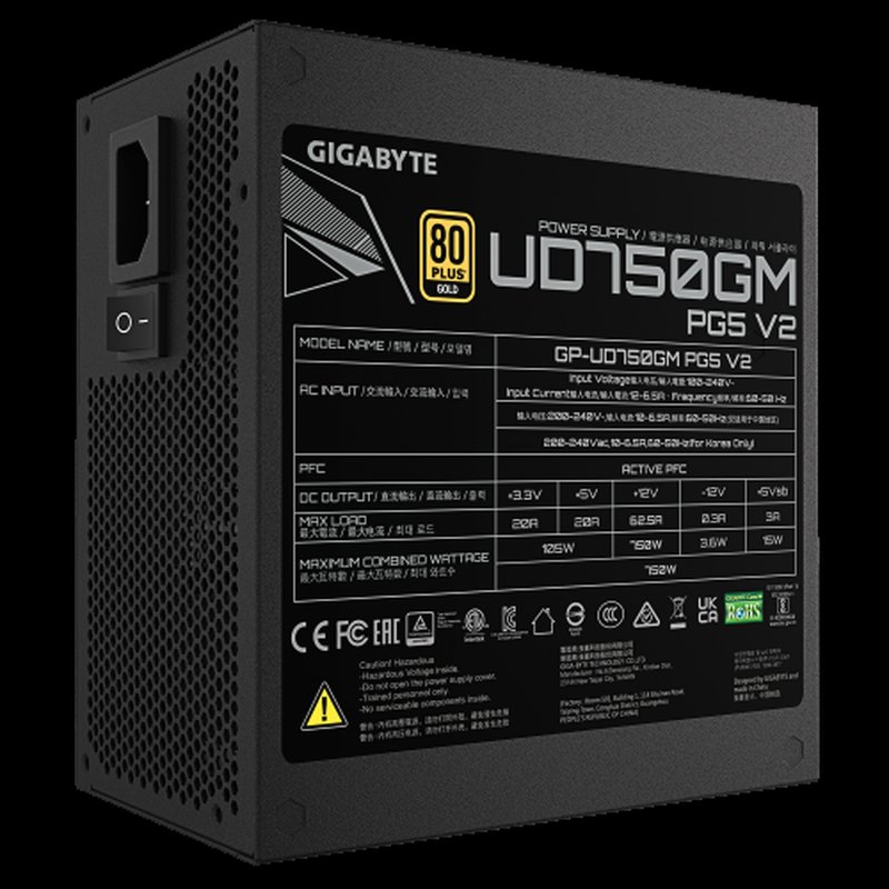 FUENTE ALIMENTACION GIGABYTE GP-UD750GM PG5 V2 750W 80+ GOLD FUENTE ALIMENTACION GIGABYTE GP-UD750GM PG5 V2 750W 80+ GOLD - Imagen 6