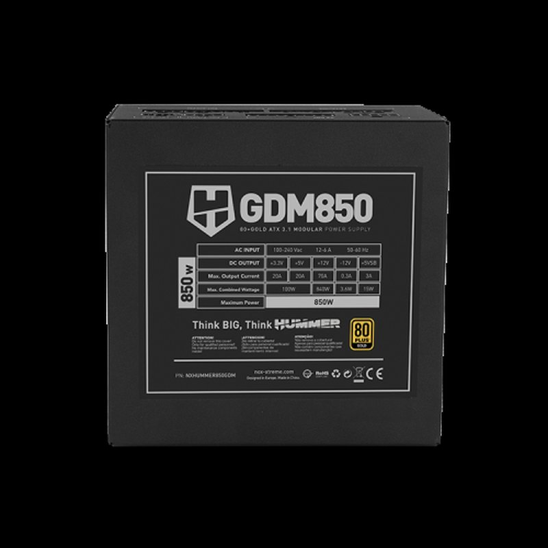 FUENTE ALIMENTACION NOX HUMMER GDM850W MODULAR ATX3.1 80+GOLD FUENTE ALIMENTACION NOX HUMMER GDM850W MODULAR ATX3.1 80+GOLD - Imagen 6