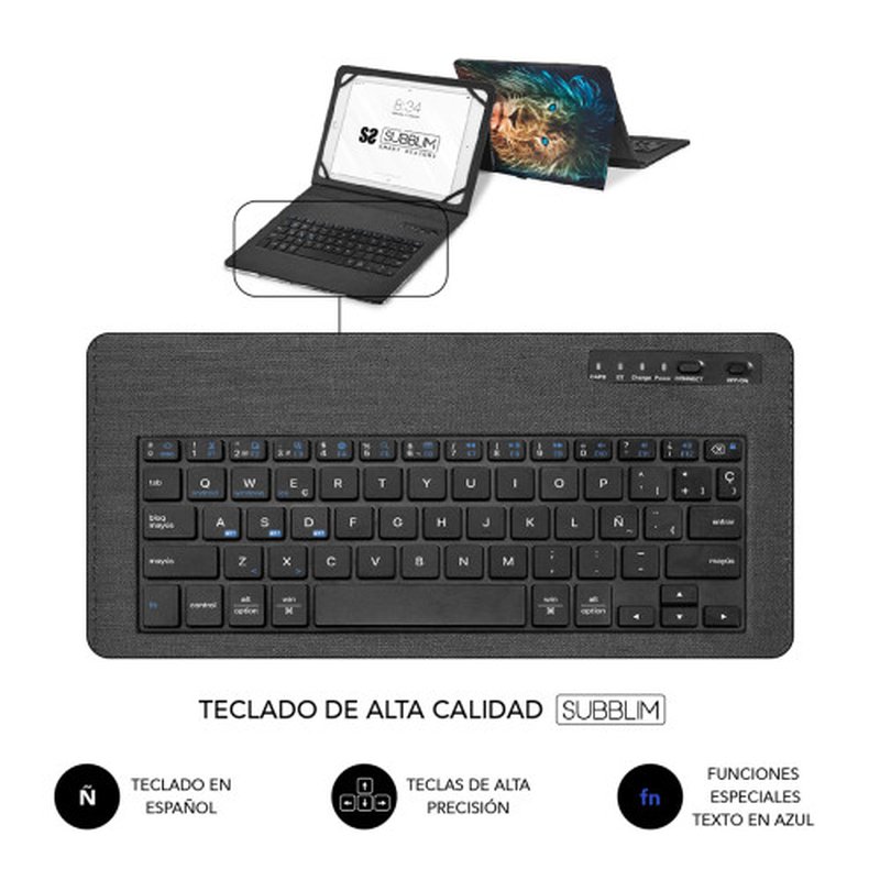 FUNDA TABLET SUBBLIM KEYTAB PRO 11" + TECLADO BLUETOOTH LION - Imagen 5
