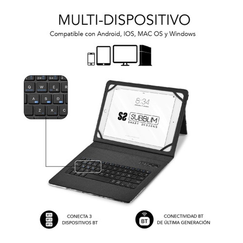 FUNDA TABLET SUBBLIM KEYTAB PRO 11" + TECLADO BLUETOOTH LION - Imagen 6
