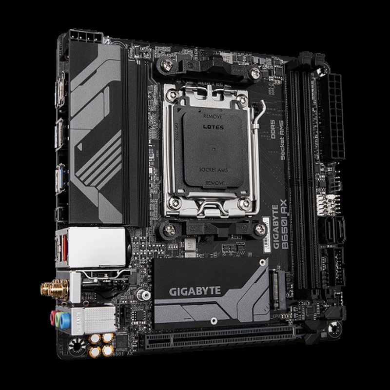 GIGABYTE B650I AX Placa base - AMD Ryzen serie 9000, VRM de 5+2+1 fases, hasta 6400 MHz DDR5 (OC), 1xPCIe 4.0 M.2, LAN 2,5 GbE, WIFI 6E, USB 3.2 Gen 2 - Imagen 3