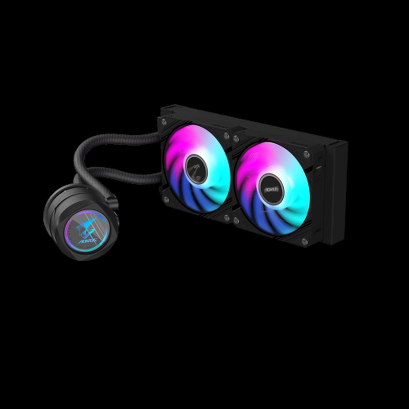 GIGABYTE Refrigeración líquida AIO AORUS WATERFORCE II 240 para CPU - 2 ventiladores ARGB de 120 mm, mecanismo de bloqueo deslizante, DAISY-CHAIN, compatible con Intel LGA 1700 y AMD AM5 - Imagen 2