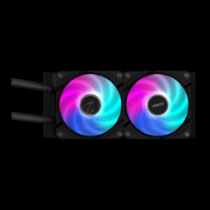 GIGABYTE Refrigeración líquida AIO AORUS WATERFORCE II 240 para CPU - 2 ventiladores ARGB de 120 mm, mecanismo de bloqueo deslizante, DAISY-CHAIN, compatible con Intel LGA 1700 y AMD AM5