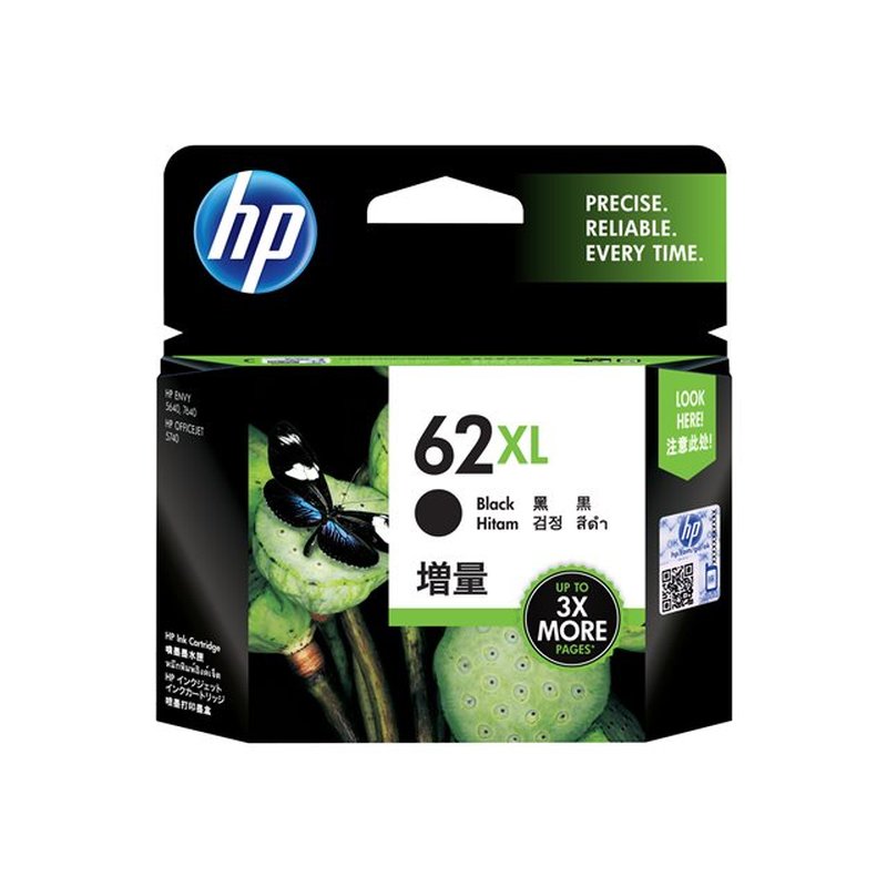 HP Cartucho de tinta original 62XL de alta capacidad negro HP Cartucho de tinta original 62XL de alta capacidad negro