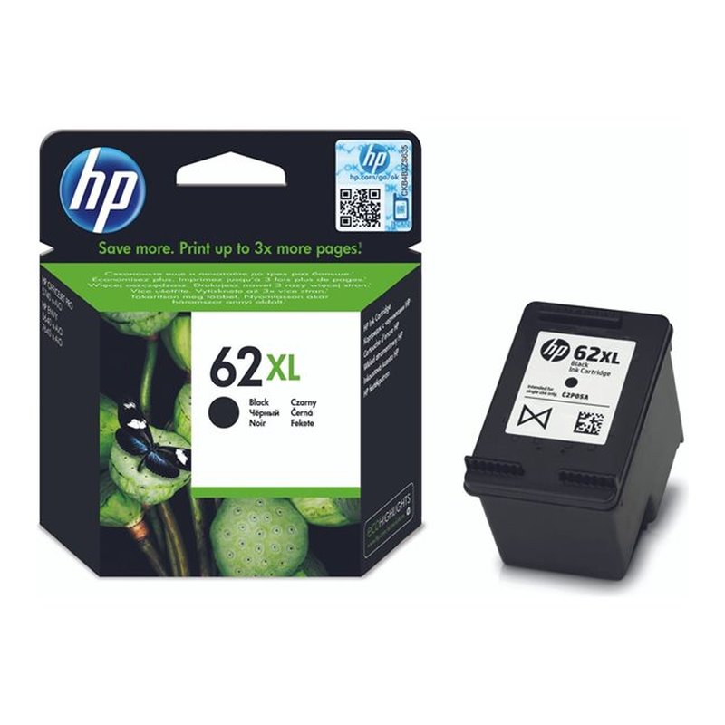 HP Cartucho de tinta original 62XL de alta capacidad negro HP Cartucho de tinta original 62XL de alta capacidad negro - Imagen 2