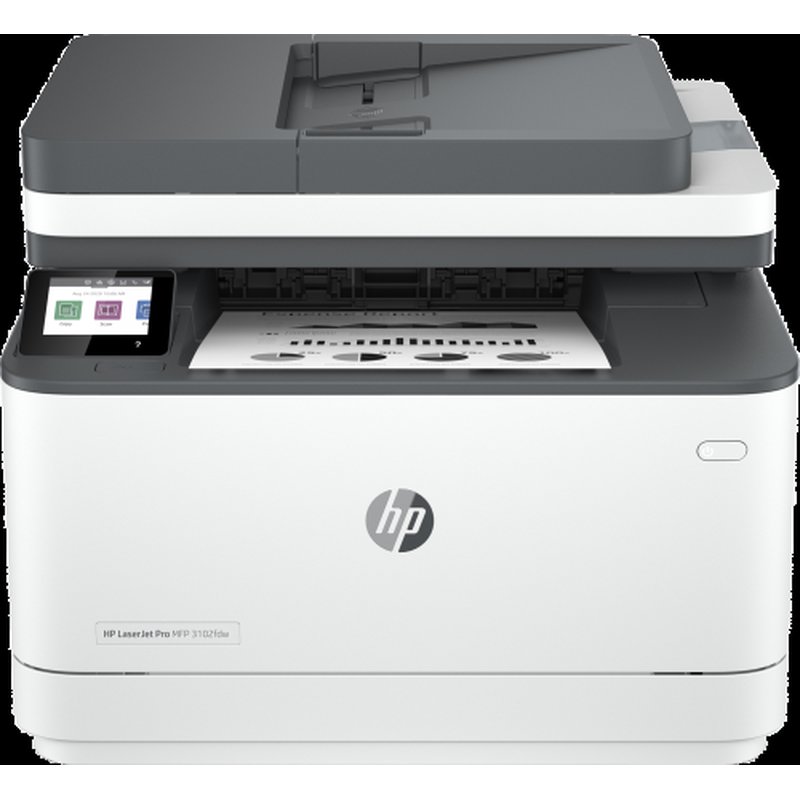 HP LaserJet Pro Impresora multifunción 3102fdw, Blanco y negro, Impresora para Pequeñas y medianas empresas, Imprima, copie, escanee y envíe por fax, Conexión inalámbrica; Impresión desde móvil o tablet; Impresión a doble cara; Fax
