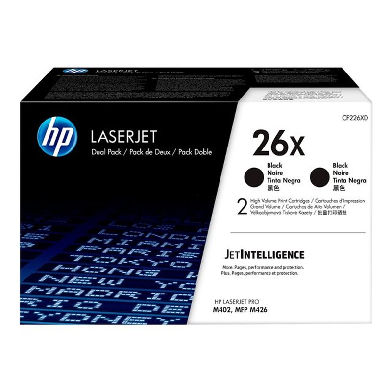 HP Paquete de 2 cartuchos de tóner negro Originales LaserJet 26X de alta capacidad