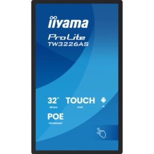 iiyama TW3226AS-B3P pantalla de señalización Panel plano interactivo 80 cm (31.5") LED Wifi 500 cd / m² Full HD Negro Pantalla táctil Procesador incorporado Android 14 24/7 iiyama TW3226AS-B3P pantalla de señalización Panel plano interactivo 80 cm (31.5") LED Wifi 500 cd / m² Full HD Negro Pantalla táctil Procesador incorporado Android 14 24/7