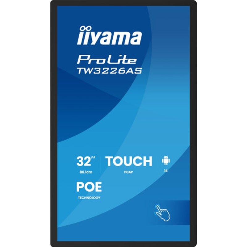 iiyama TW3226AS-B3P pantalla de señalización Panel plano interactivo 80 cm (31.5") LED Wifi 500 cd / m² Full HD Negro Pantalla táctil Procesador incorporado Android 14 24/7 iiyama TW3226AS-B3P pantalla de señalización Panel plano interactivo 80 cm (31.5") LED Wifi 500 cd / m² Full HD Negro Pantalla táctil Procesador incorporado Android 14 24/7 - Imagen 4