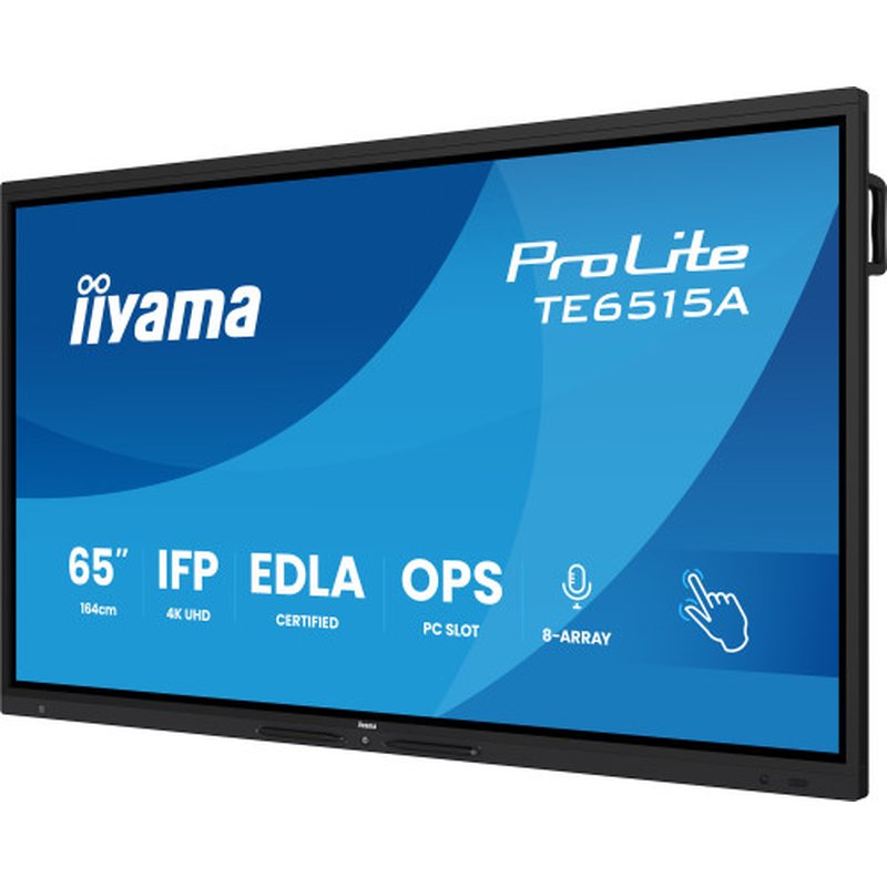 iiyama TE6515A-B1AG pantalla de señalización Panel plano interactivo 163,8 cm (64.5") Wifi 550 cd / m² 4K Ultra HD Negro Pantalla táctil Procesador incorporado Android iiyama TE6515A-B1AG pantalla de señalización Panel plano interactivo 163,8 cm (64.5") Wifi 550 cd / m² 4K Ultra HD Negro Pantalla táctil Procesador incorporado Android - Imagen 3