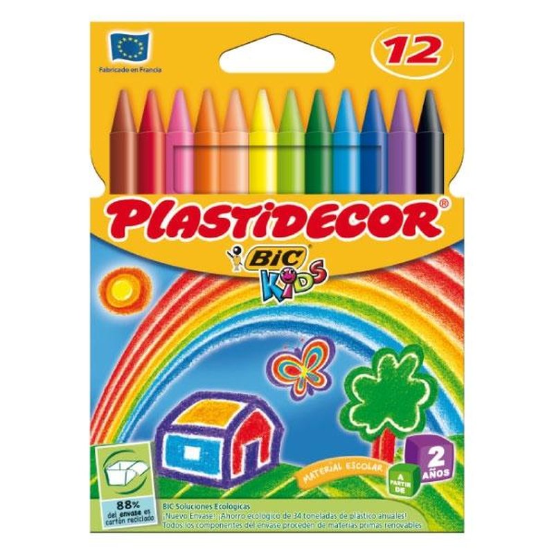 LAPICES CERA PLASTIDECOR CAJA 12 LAPICES CERA PLASTIDECOR CAJA 12
