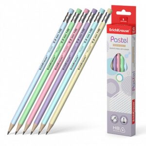 LÁPIZ DE GRAFITO TRIANGULAR CON GOMA PASTEL HB ERICH KRAUSE 56006 | PACK 12 UNIDADES