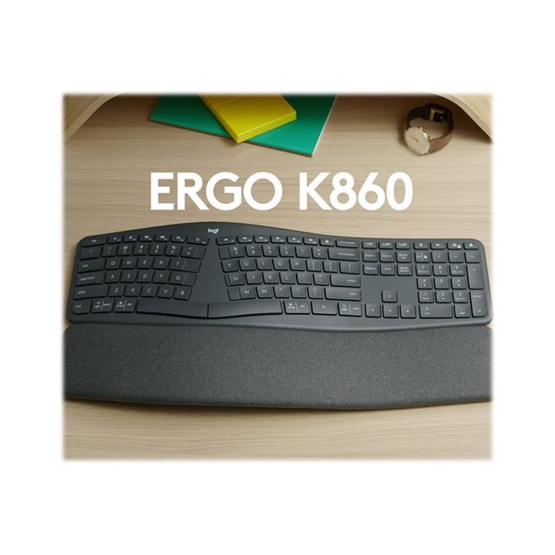 Logitech Ergo K860 teclado RF Wireless + Bluetooth Español Grafito Logitech Ergo K860 teclado RF Wireless + Bluetooth Español Grafito - Imagen 9