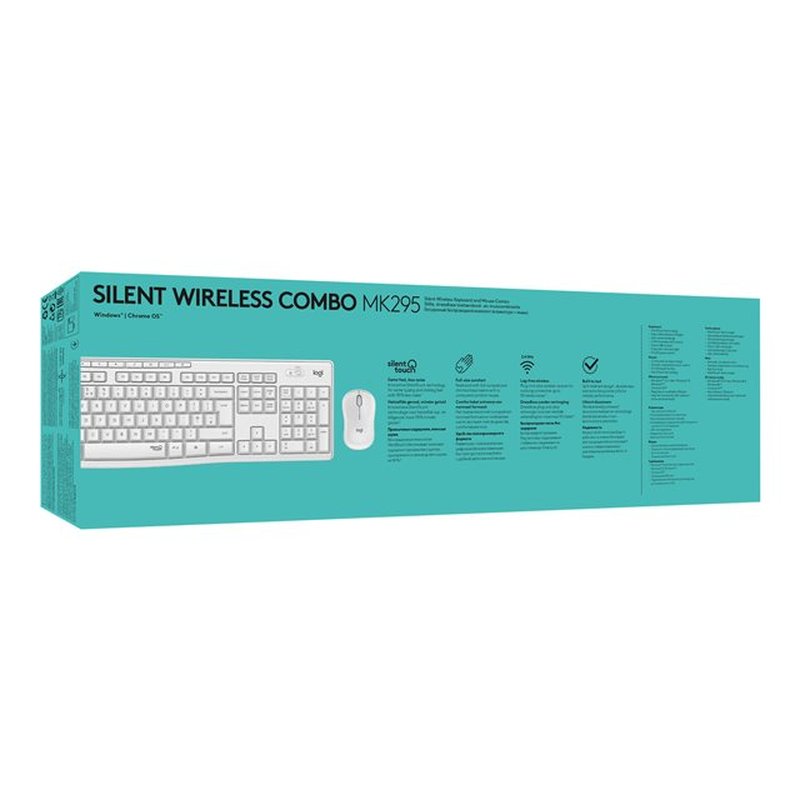 Logitech MK295 Silent Wireless Combo teclado Ratón incluido USB QWERTY Español Blanco - Imagen 12