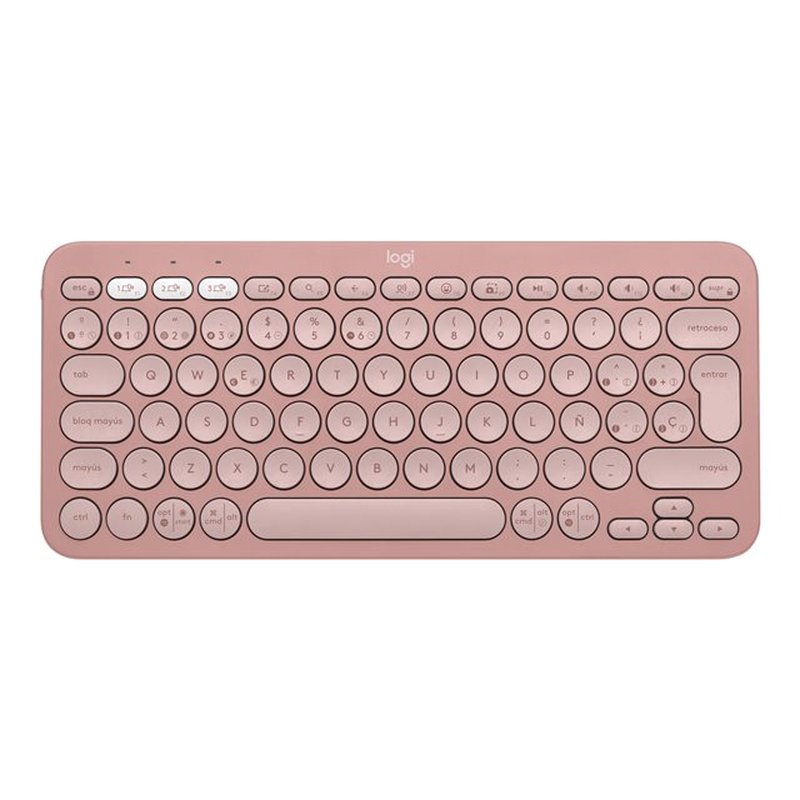 Logitech Pebble Keys 2 K380s teclado RF Wireless + Bluetooth QWERTY Español Rosa