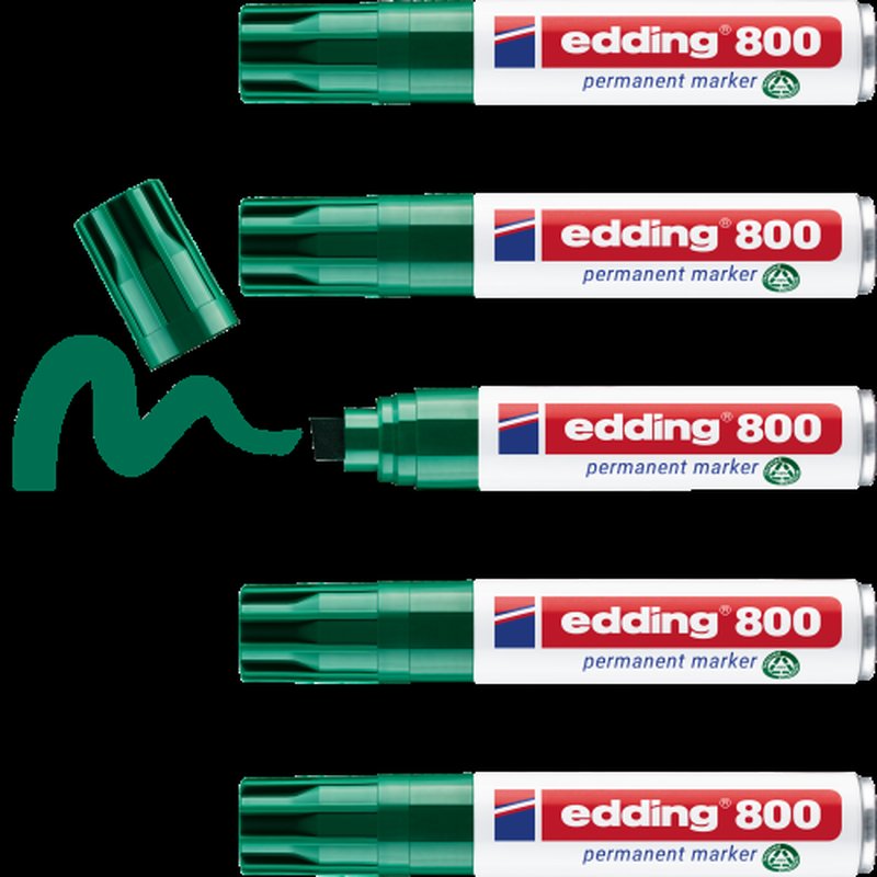 MARCADOR PERMAMENTE PUNTA BISELADA 4-12MM. VERDE EDDING 10800-04 | PACK 5 UNIDADES