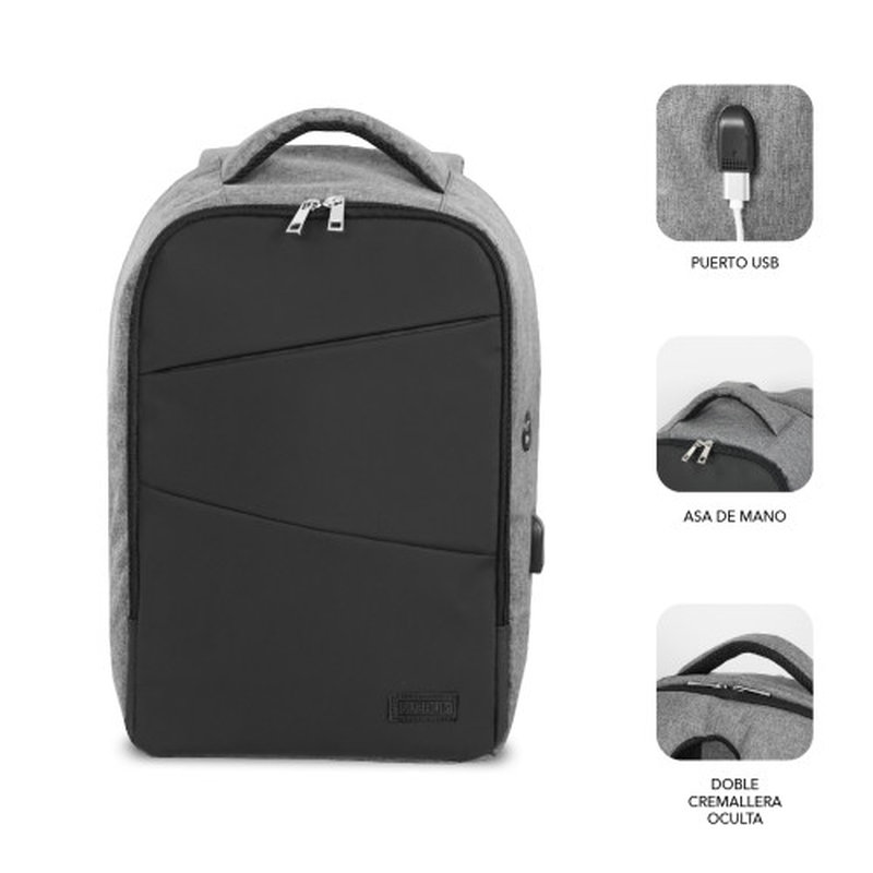 MOCHILA PORTATIL SUBBLIM SECURE ANTITHEFT V2 AP BACKPACK 16" BLACK / SILVER - Imagen 2