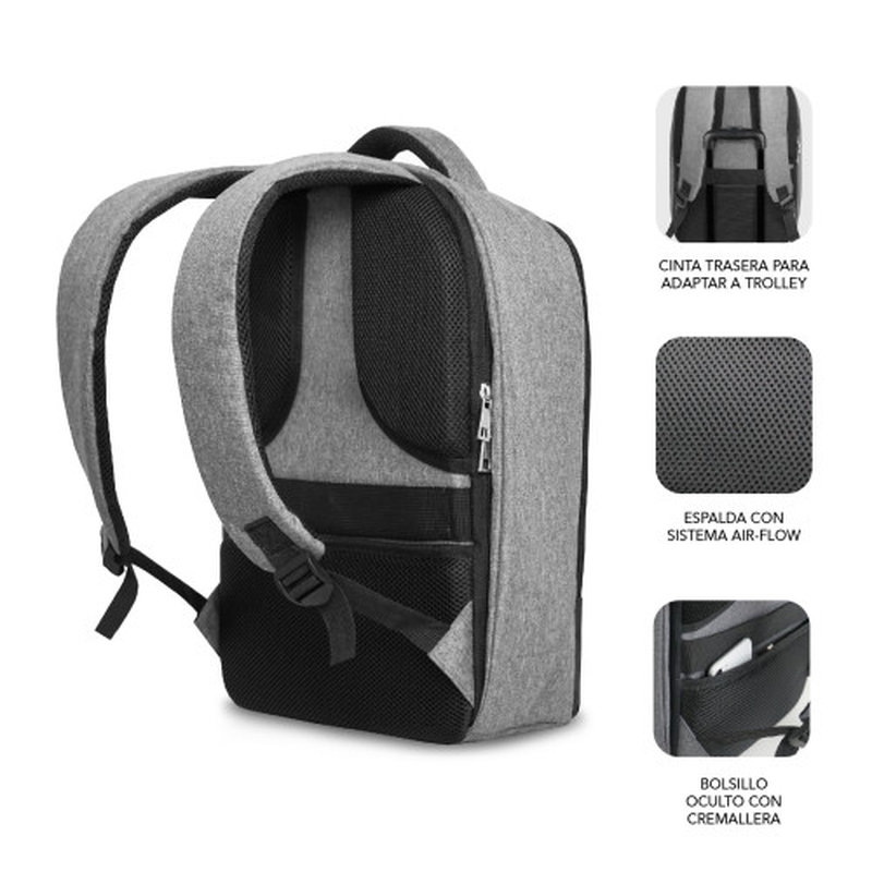 MOCHILA PORTATIL SUBBLIM SECURE ANTITHEFT V2 AP BACKPACK 16" BLACK / SILVER - Imagen 3