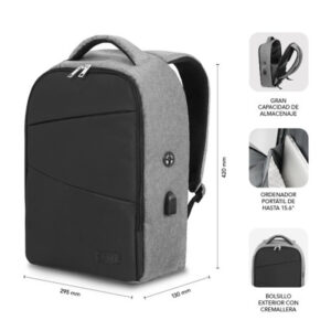 MOCHILA PORTATIL SUBBLIM SECURE ANTITHEFT V2 AP BACKPACK 16" BLACK / SILVER