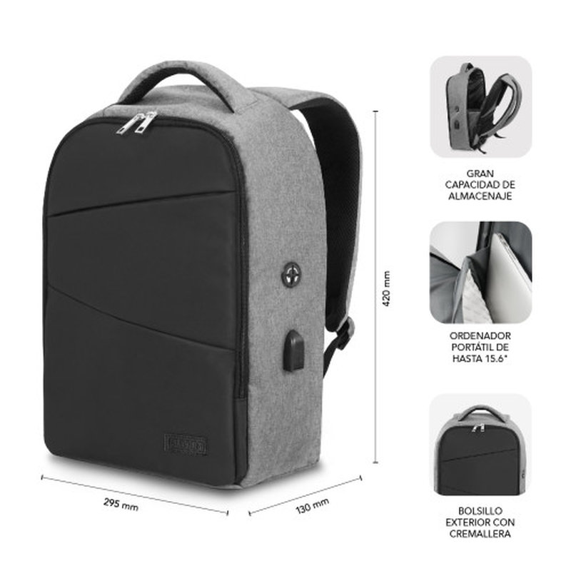 MOCHILA PORTATIL SUBBLIM SECURE ANTITHEFT V2 AP BACKPACK 16" BLACK / SILVER - Imagen 4