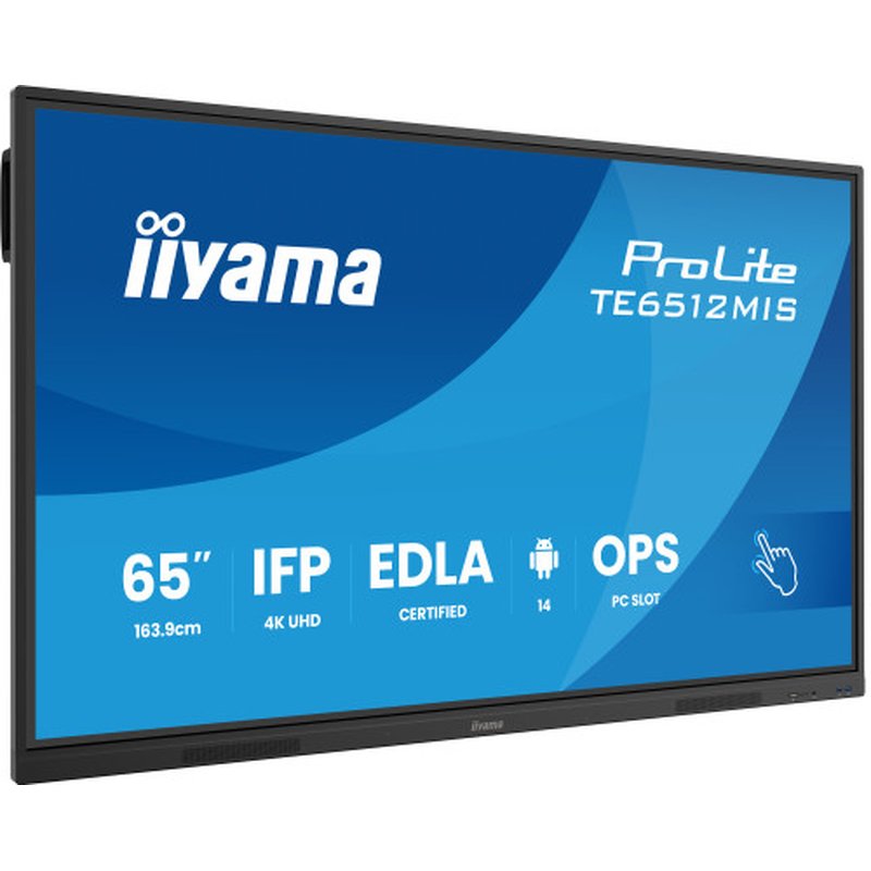 iiyama TE6512MIS-B4AG pantalla de señalización Panel plano interactivo 165,1 cm (65") LCD Wifi 400 cd / m² 4K Ultra HD Negro Pantalla táctil Procesador incorporado Android 24/7 iiyama TE6512MIS-B4AG pantalla de señalización Panel plano interactivo 165,1 cm (65") LCD Wifi 400 cd / m² 4K Ultra HD Negro Pantalla táctil Procesador incorporado Android 24/7