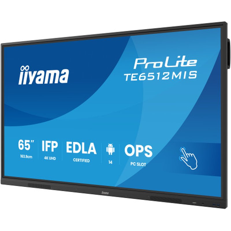 iiyama TE6512MIS-B4AG pantalla de señalización Panel plano interactivo 165,1 cm (65") LCD Wifi 400 cd / m² 4K Ultra HD Negro Pantalla táctil Procesador incorporado Android 24/7 iiyama TE6512MIS-B4AG pantalla de señalización Panel plano interactivo 165,1 cm (65") LCD Wifi 400 cd / m² 4K Ultra HD Negro Pantalla táctil Procesador incorporado Android 24/7 - Imagen 3